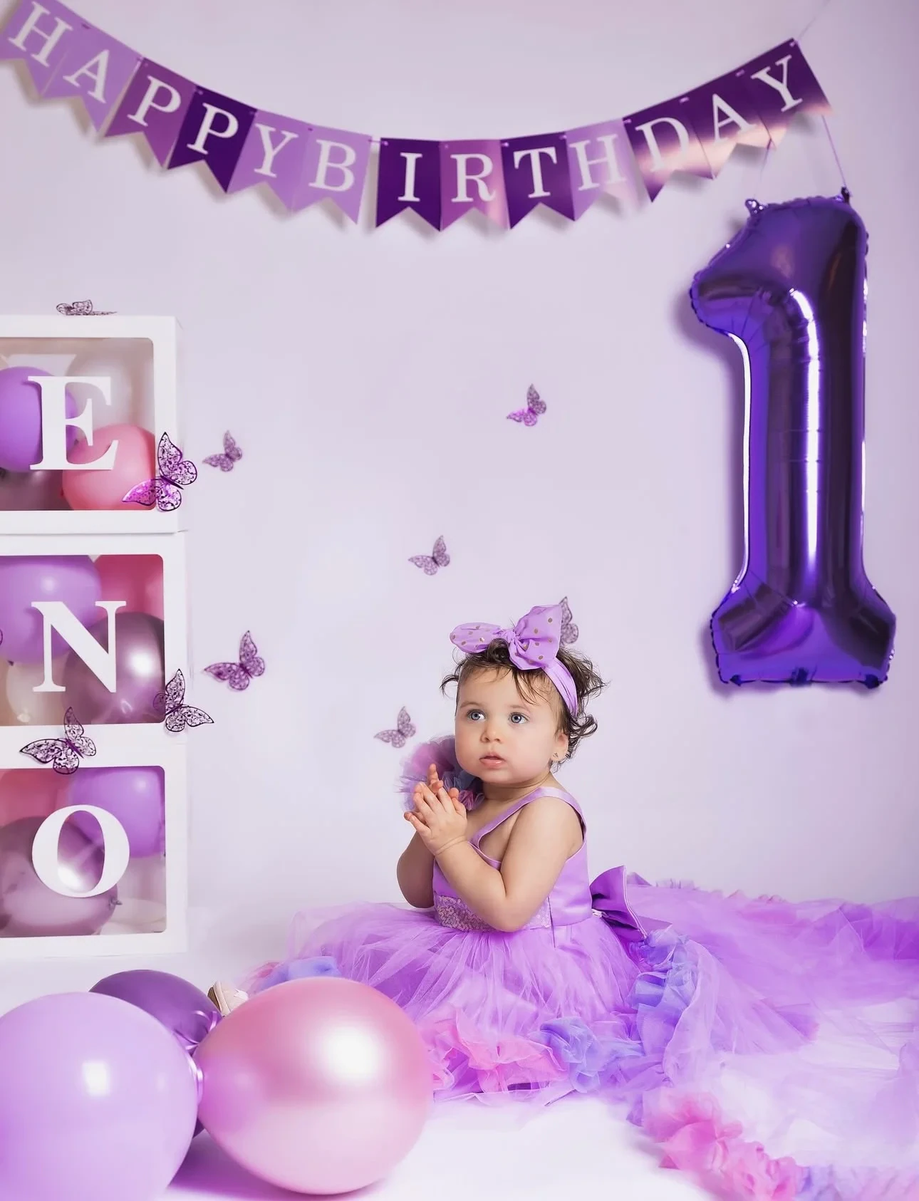 Fotografía de primer cumpleaños de la colección de Angel Photography Miami.
